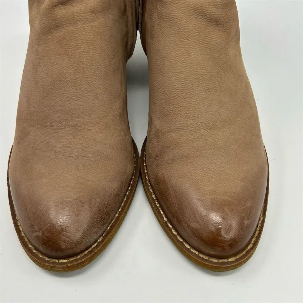 Sam Edelman Mariella Nutmeg Brown Leather Ankle Booties Size 7.5 Casual